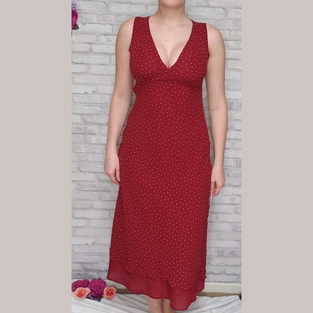 Vintage Ann Taylor red silk dress